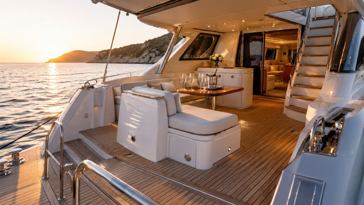Cockpit de yacht propre et prêt au boarding après audit CertiClean