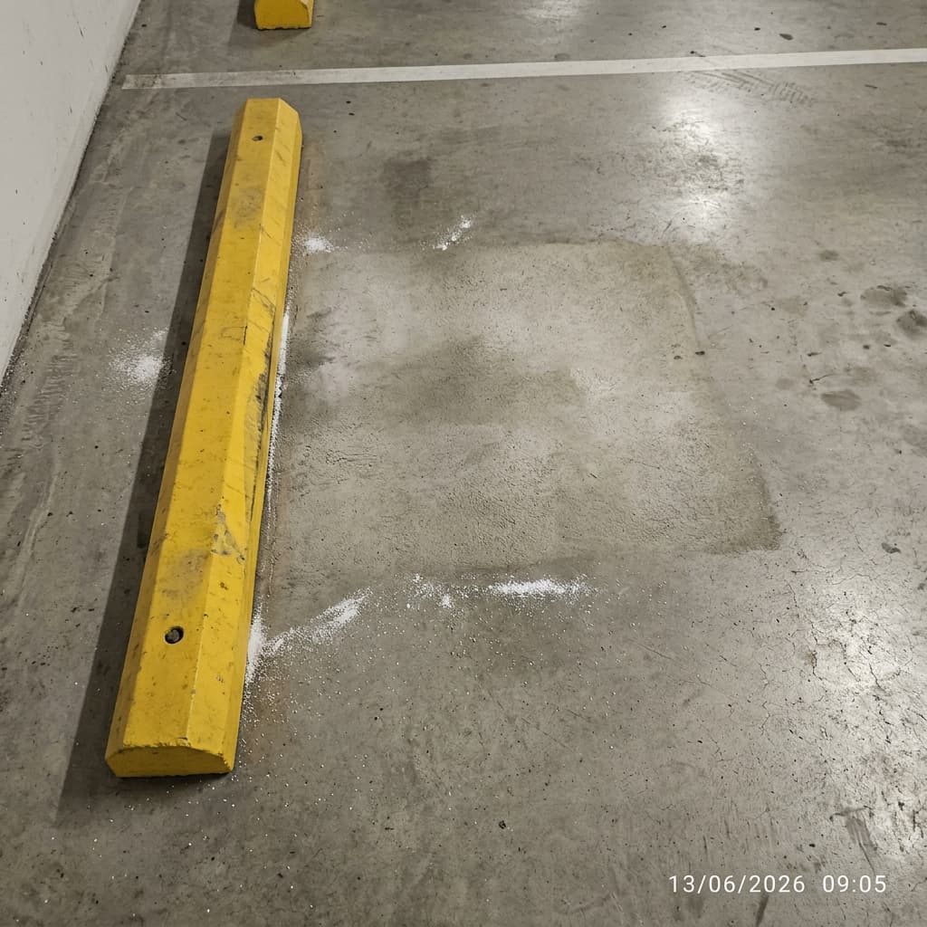 Même emplacement au niveau -1 après traitement absorbant des hydrocarbures